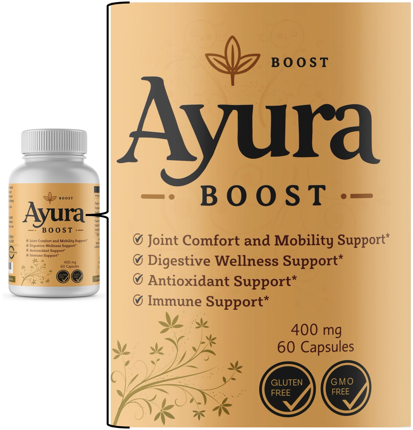 Ayura Boost – Joint Comfort and Mobility Support, Digestive Wellness Support, Antioxidant Support, Immune Support – 60 Capsules (1 Month Supply)