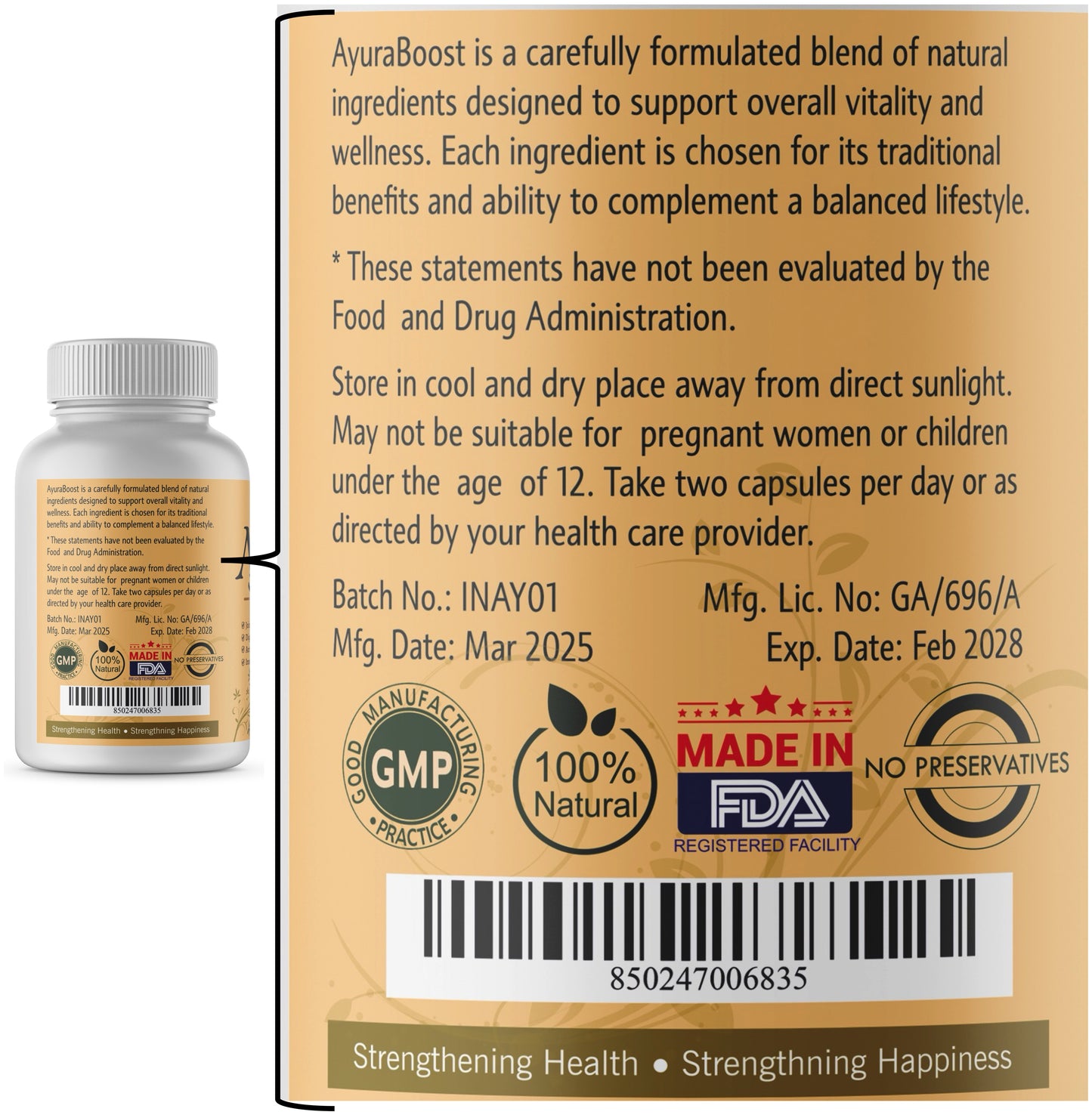 Ayura Boost – Joint Comfort and Mobility Support, Digestive Wellness Support, Antioxidant Support, Immune Support – 60 Capsules (1 Month Supply)