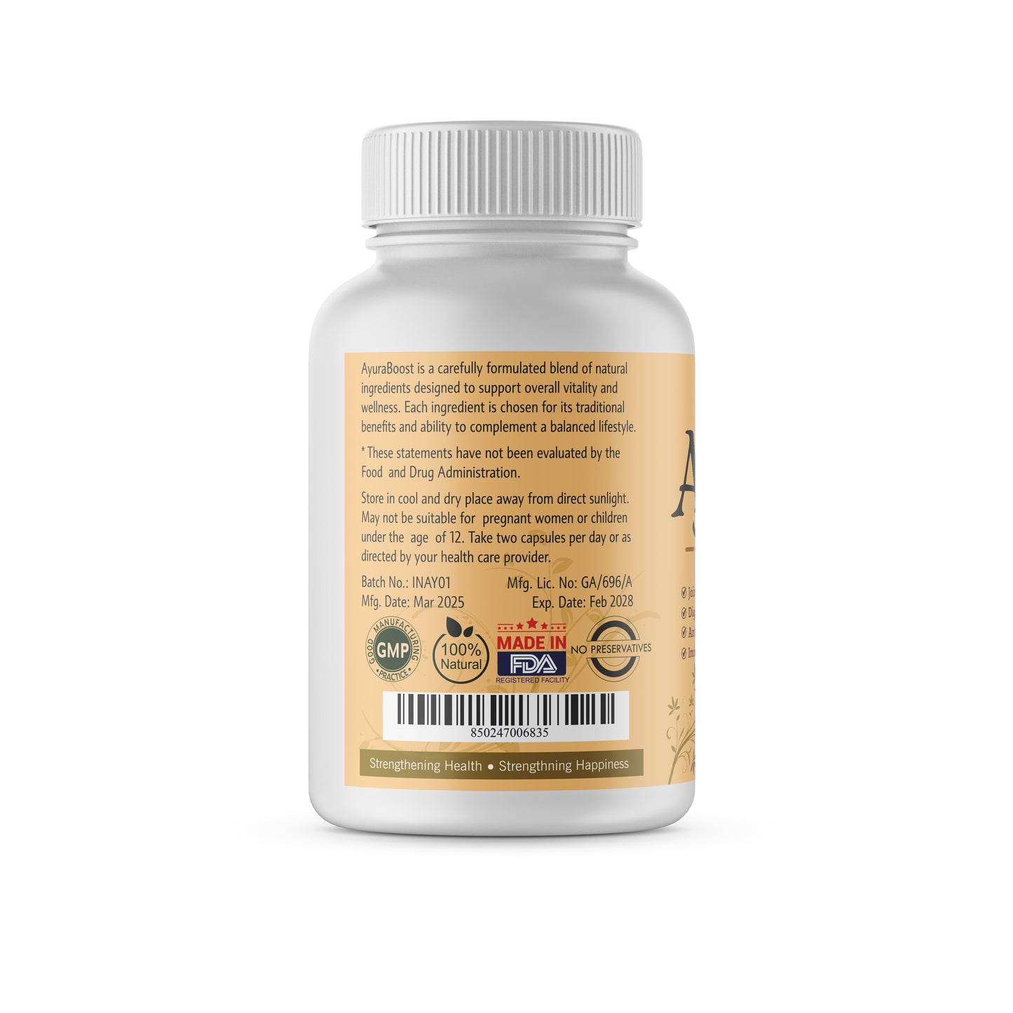 Ayura Boost – Joint Comfort and Mobility Support, Digestive Wellness Support, Antioxidant Support, Immune Support – 60 Capsules (1 Month Supply)