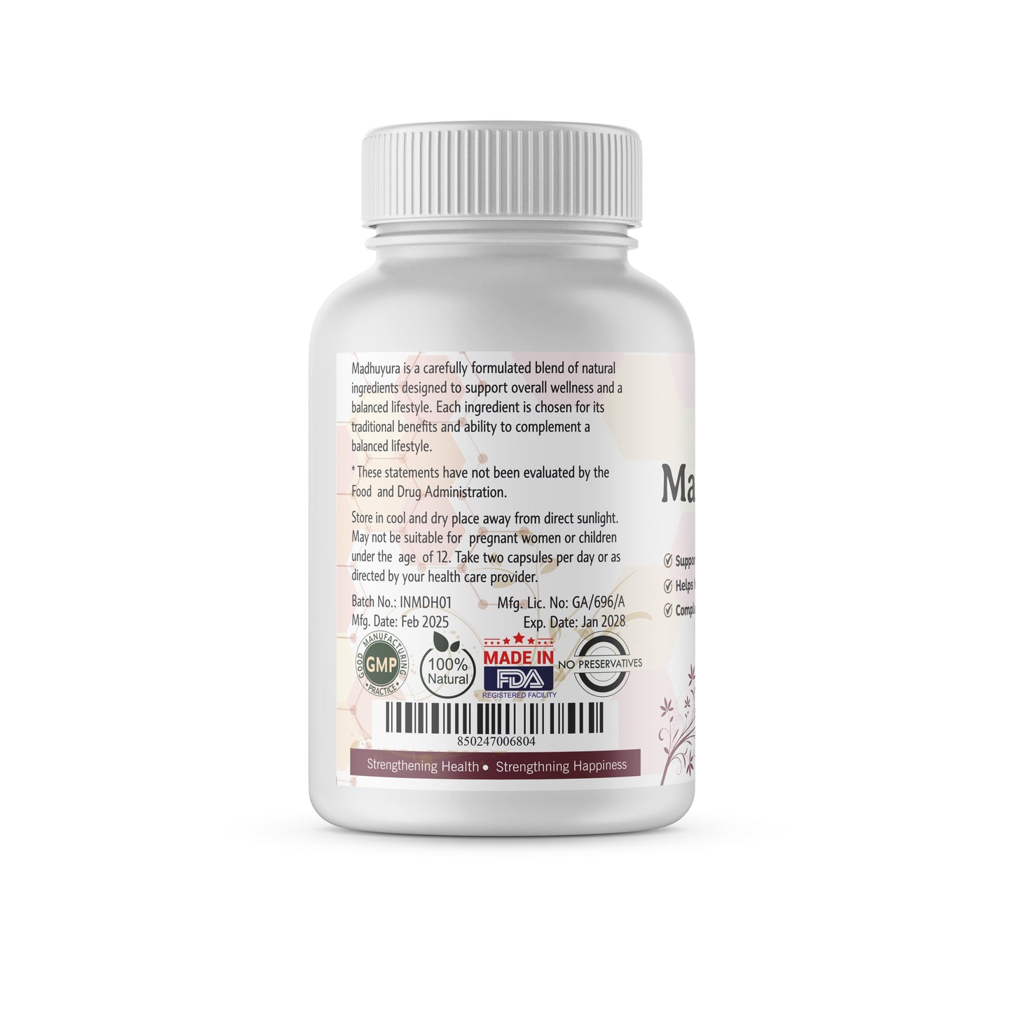 Madhuyura - Healthy metabolism & Digestive Wellness Supplements– 60 Capsules (1 Month Supply)